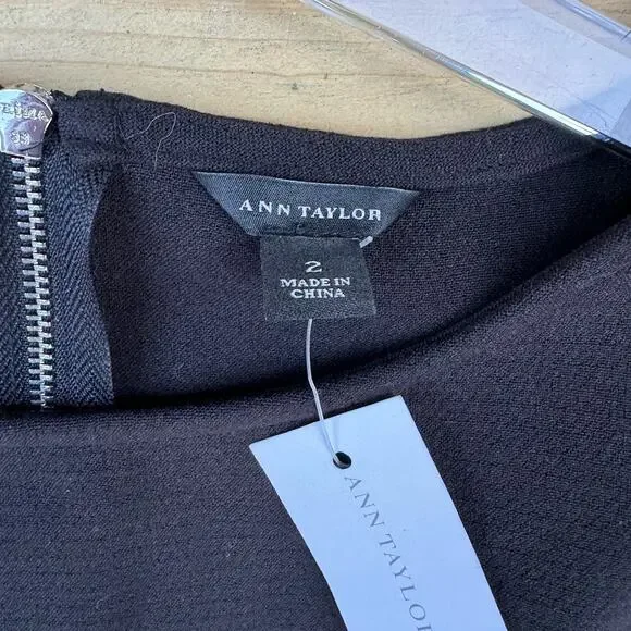 Ann Taylor Dress Black Size 2 NWT New Little Black Dress LBD Classic Event Work - Picture 7 of 9